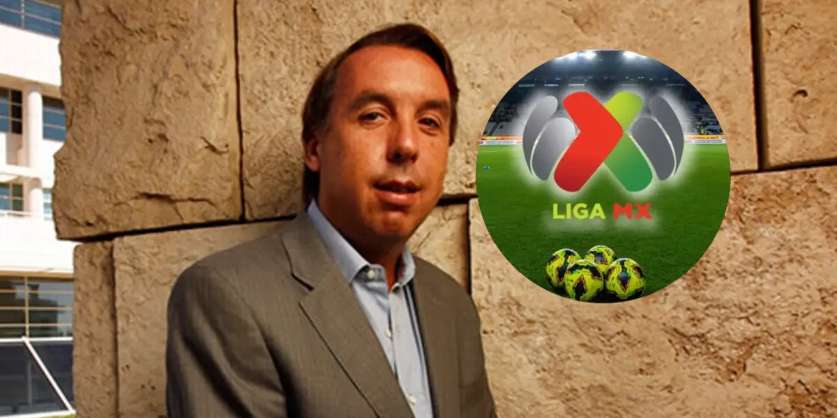 Emilio Azcárraga y escudo de Liga MX/Foto Infobae.