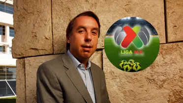 Emilio Azcárraga y escudo de Liga MX/Foto Infobae.