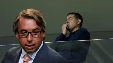 Emilio Azcárraga y Juan Román Riquelme/Foto Olé.