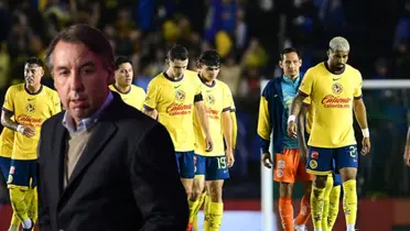 Emilio Azcárraga y jugadores del América/Foto Adrián Macías MexSport.