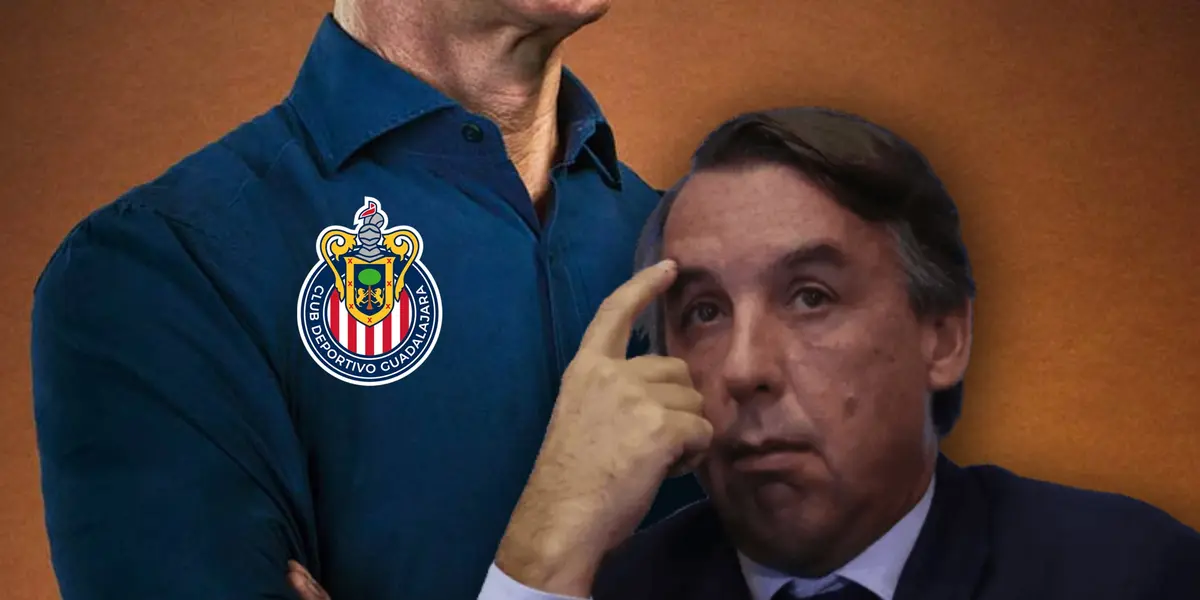 Emilio Azcárraga y logo de Chivas/Foto El Correo.
