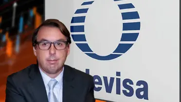 Emilio Azcárraga y logo de Televisa/Foto Infobae.