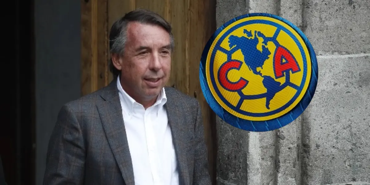 Emilio Azcárraga y logo del América/Foto Cristina Rodríguez.
