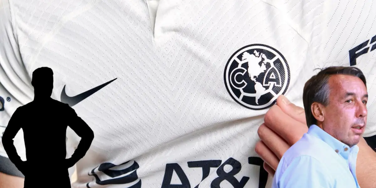 Emilio Azcárraga y silueta de jugador con las manos en la cintura/ Foto América.