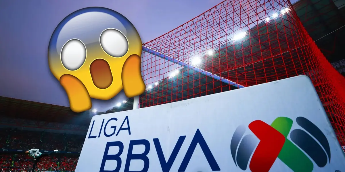 Emoji sorprendido y logo de la Liga MX/ Foto Getty Images.