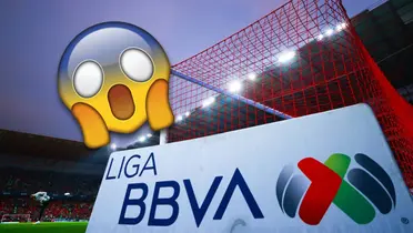 Emoji sorprendido y logo de la Liga MX/ Foto Getty Images.