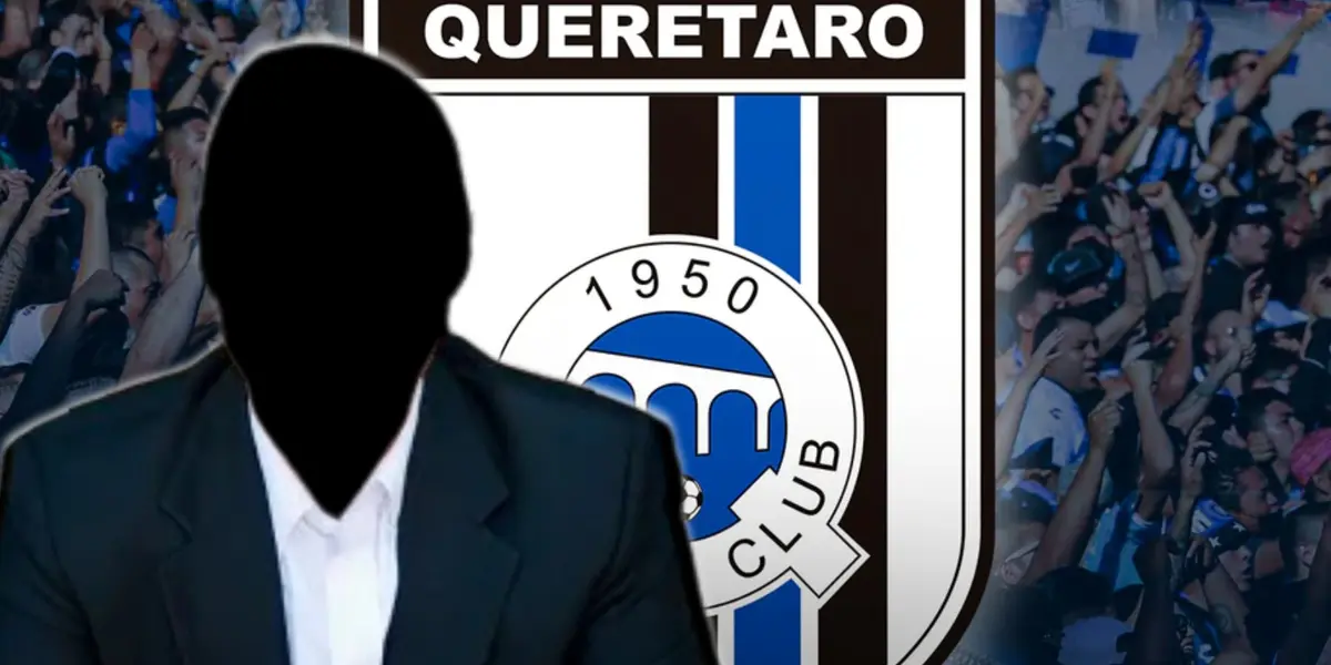 Empresario incógnito junto al logo de Querétaro FC / FOTO X