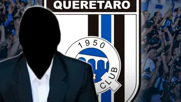 Empresario incógnito junto al logo de Querétaro FC / FOTO X