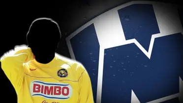 Entrenador incógnito del América junto al escudo de Rayados / FOTO TV AZTECA