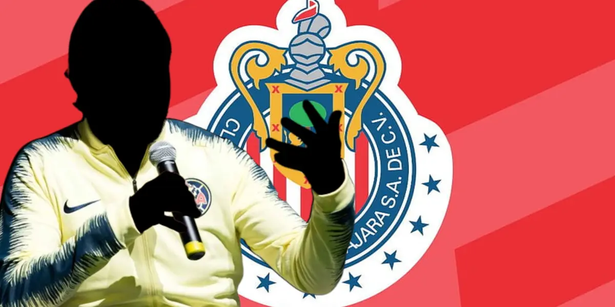 Entrenador incóngnito del América junto al escudo de Chivas / FOTO X