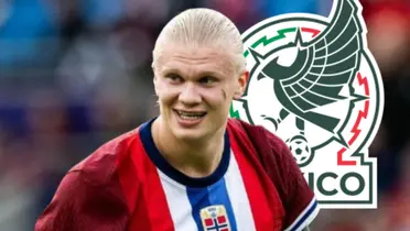 Erling Haaland junto al escudo del Tri / FOTO IPTV ASTRA ONLINE