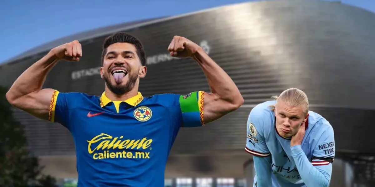 Erling Haaland triste y cabizbajo, a su lado, Henry Martín festejando/ Foto El Español.