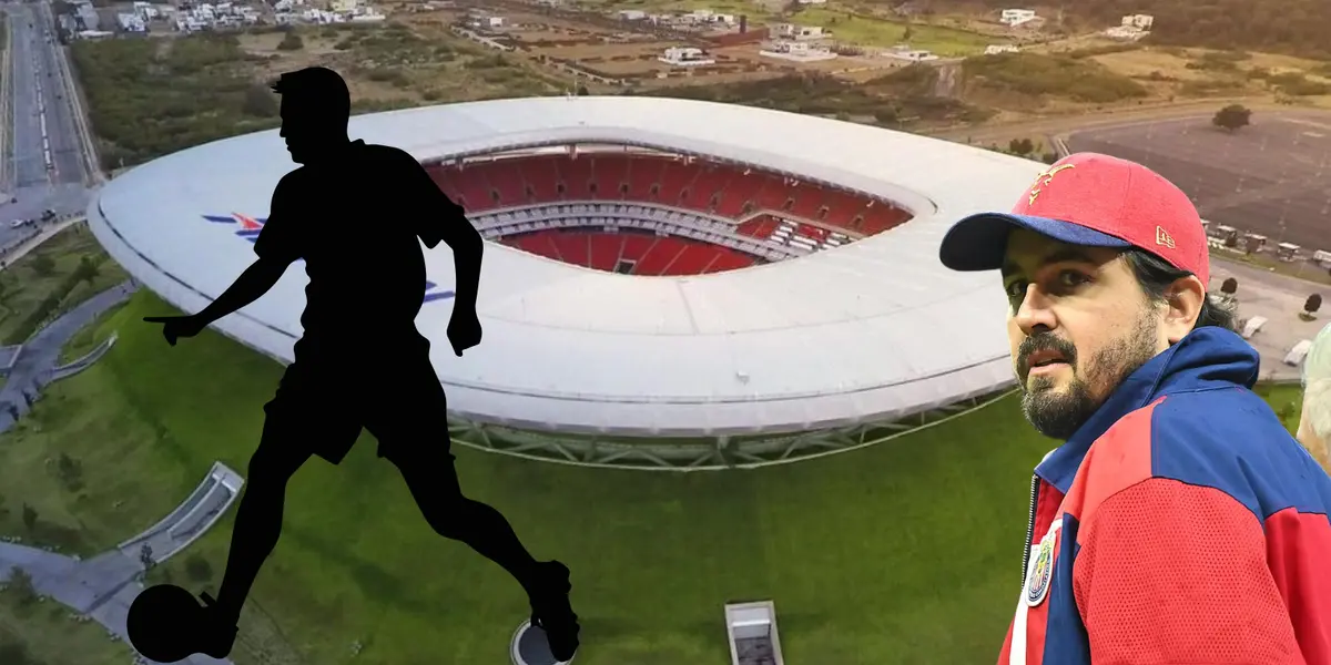 Estadio Akron tomado de Akron, con Amaury al frente.