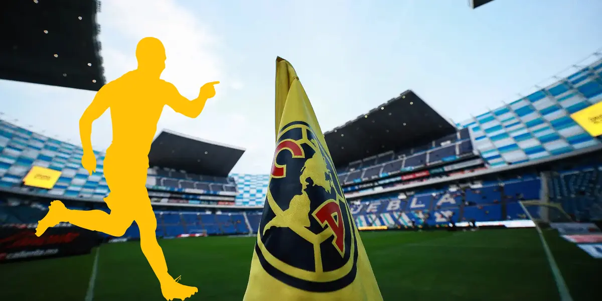 Estadio Cuauhtémoc con banderín de América. Foto: Club América