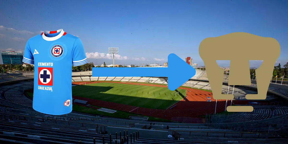 Estadio de CU de fondo, tomado de Wikipedia