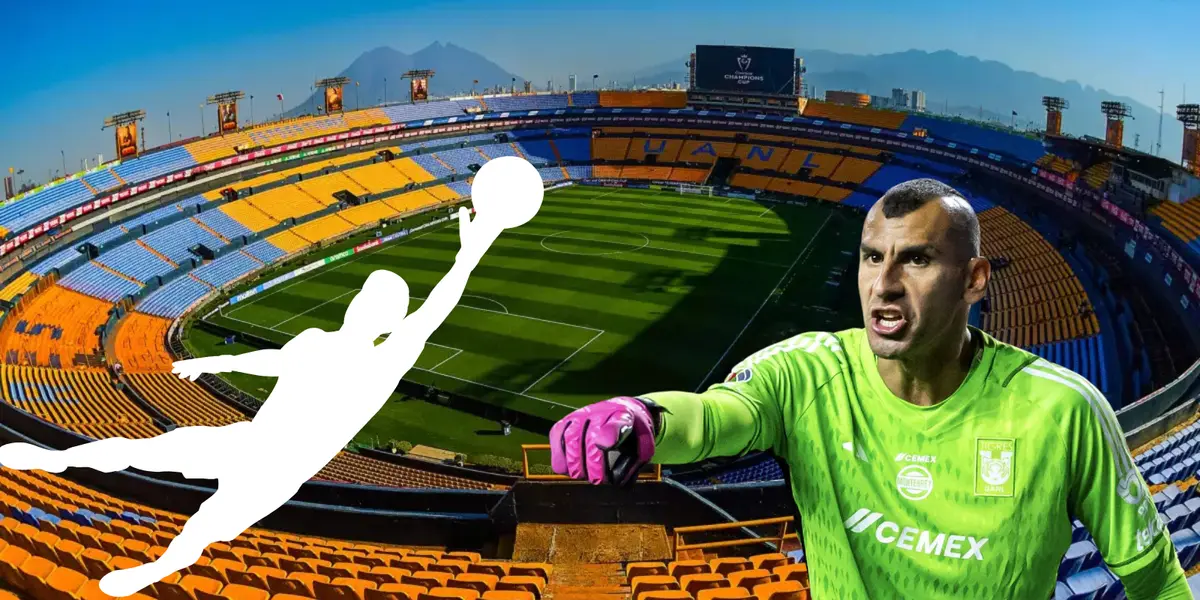 Estadio de Tigres, tomado de Tigres, con Nahuel al frente