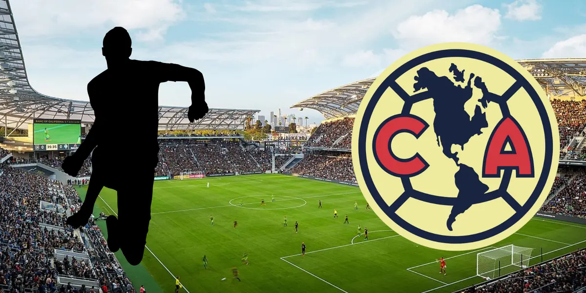 Estadio del LAFC tomado de Gensler, con escudo del América al frente