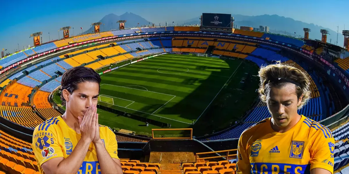 Estadio tomado de Tigres, con Lainez y Córdova