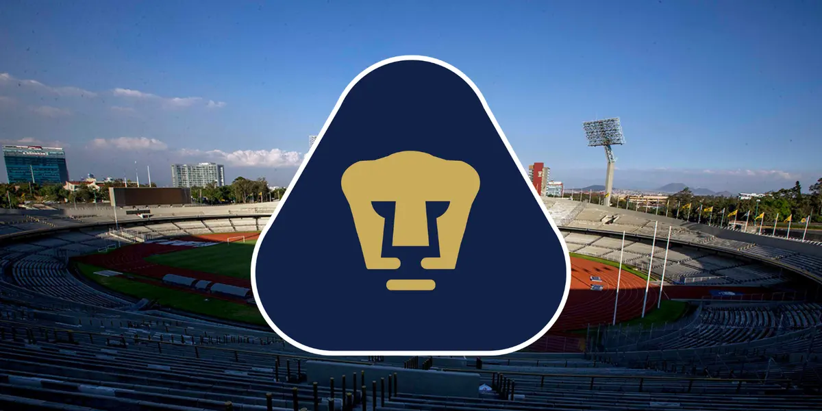 Estadio y escudos, tomados de Pumas