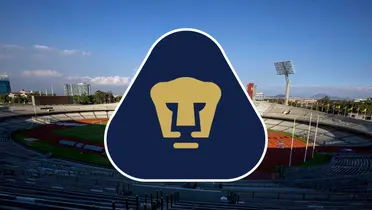 Estadio y escudos, tomados de Pumas