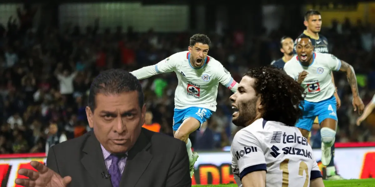 Felipe Ramos Rizo,  jugadores de Cruz Azul celebrando y César Huerta/ Foto Caliente TV.