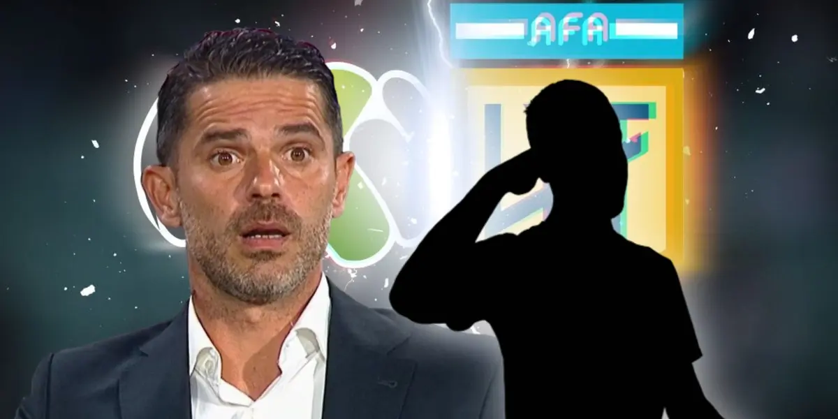 Fernando Gago boquiabierto y silueta de jugador/ Foto ESPN.