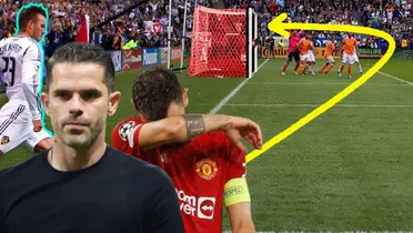 Fernando Gago junto a futbolista incógnito del Manchester United / FOTO 90MIN