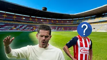 Fernando Gago reclamando y futbolista de Chivas con el rostro tapado/ Foto Mediotiempo.