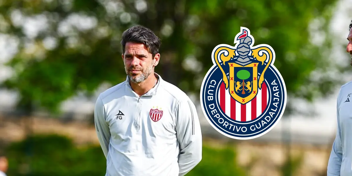 Fernando Gago y escudo de Chivas/Foto Necaxa.