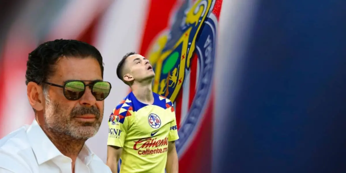 Fernando Hierro y Álvaro Fidalgo junto al escudo de Chivas / FOTO Facebook