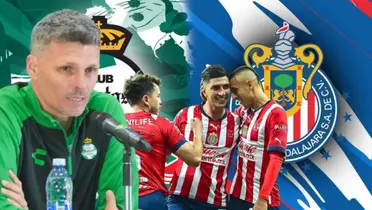 Fernando Ortiz junto a futbolistas de Santos Laguna / FOTO X