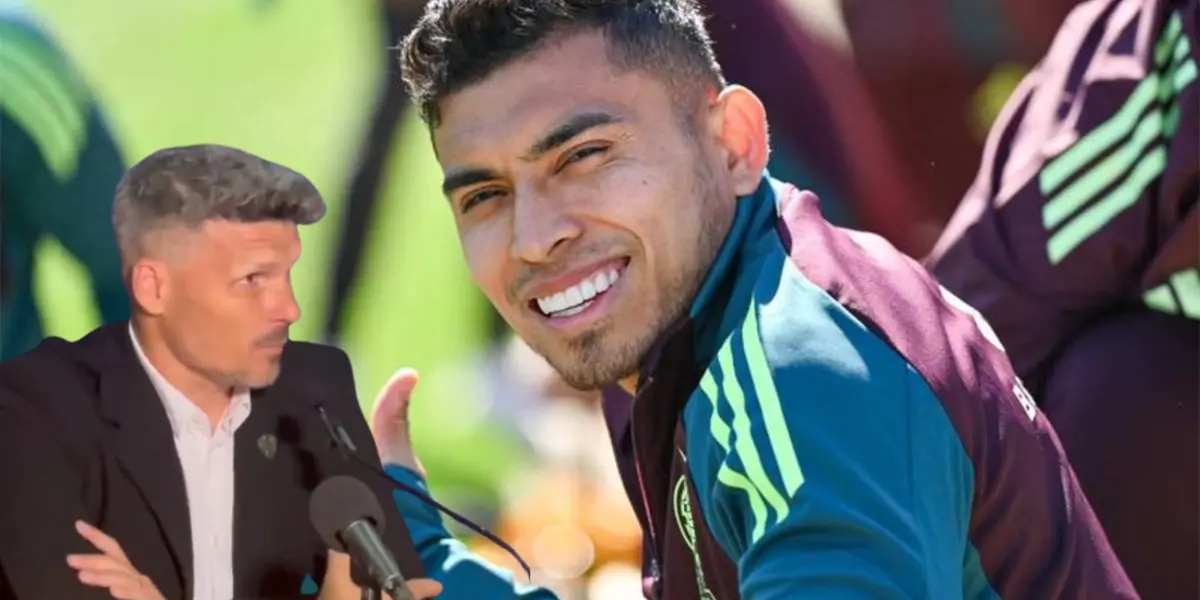 Fernando Ortiz junto a Orbelín Pineda / FOTO X