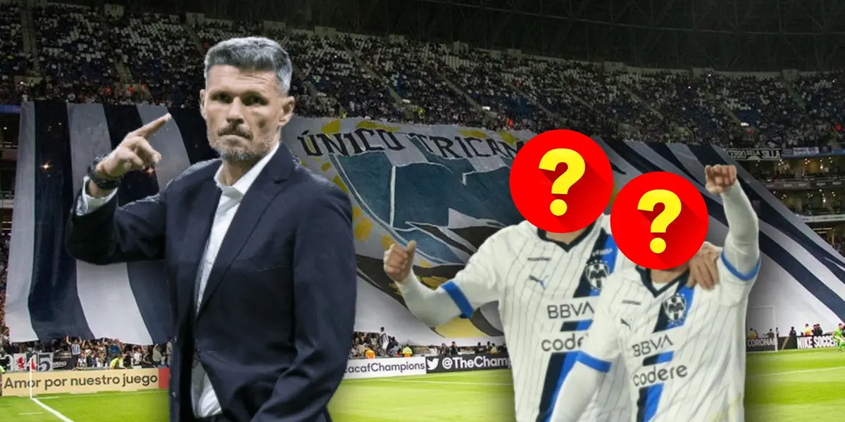 Fernando Ortiz saludando y jugadores con el rostro tapado/ Foto Rayados.