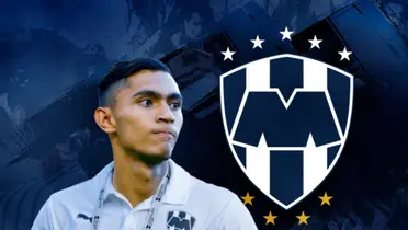 Fidel Ambriz y logo de Monterrey/Foto Rayados.