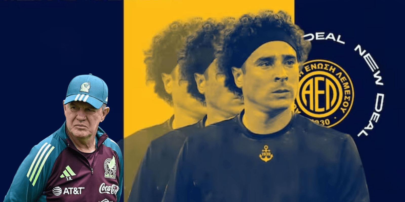 Flayer de llegada tomado de Aris Limassol, con Ochoa al frente