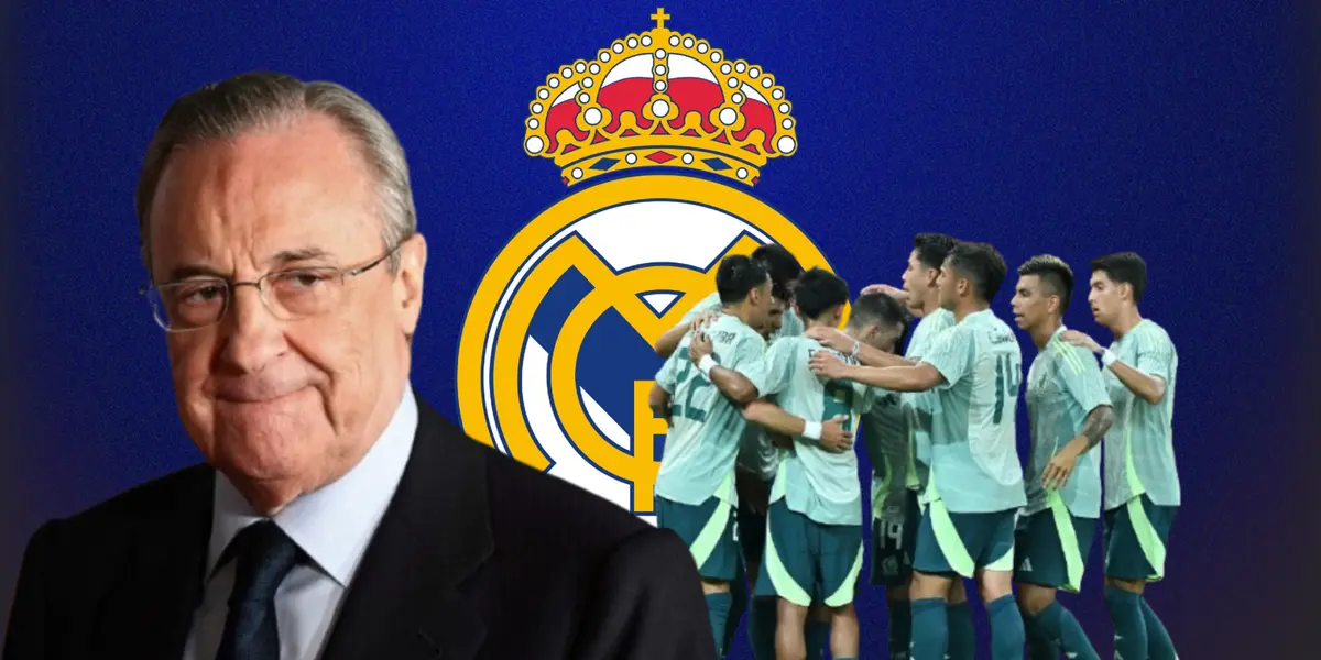 Florentino Pérez junto a futbolistas del Tri / FOTO EL UNIVERSAL