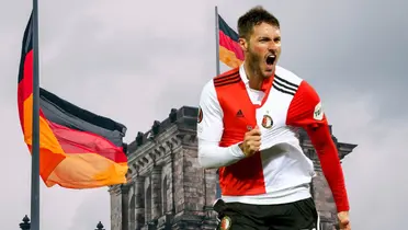 Fondo de Alemania tomado de Canva, con Giménez al frente