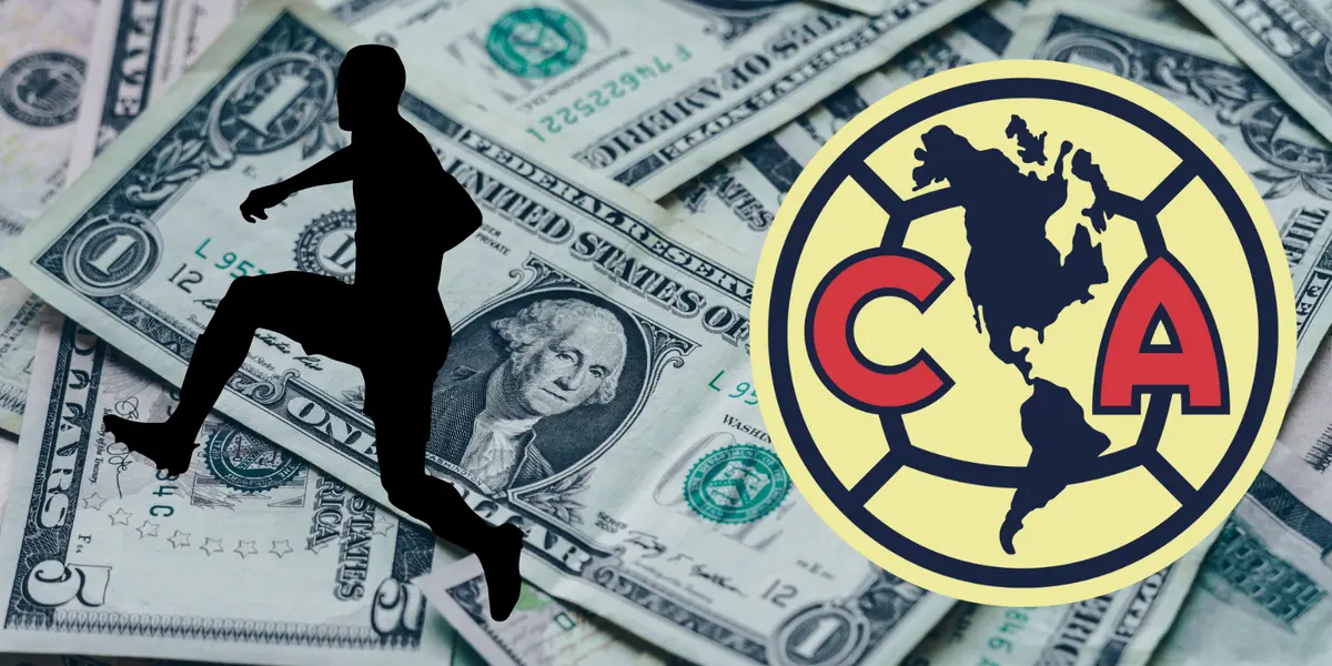 Fondo de dólares tomado de Canva, con escudo del América