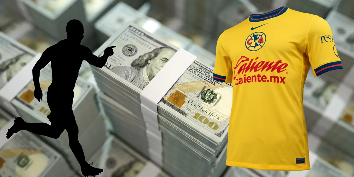 Fondo de dólares tomado de Canva, con jersey del América al frente