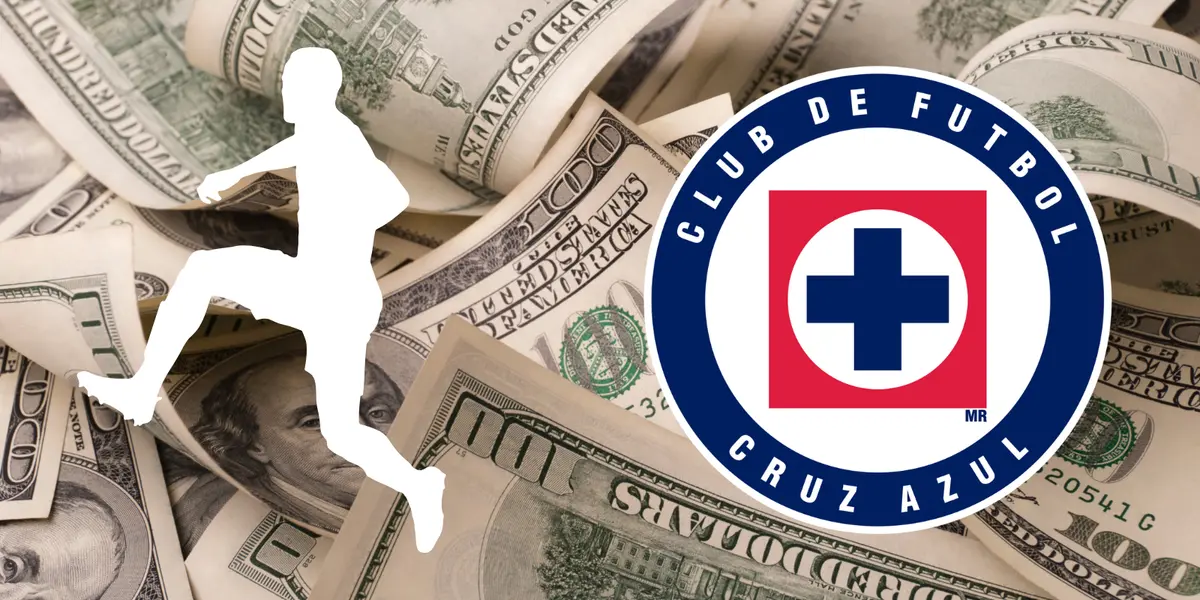 Fondo de dólares tomados de Canva, con escudo de Cruz Azul