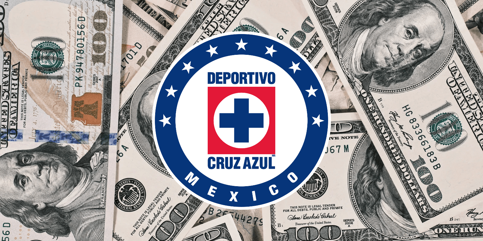 Fondo tomado de Canva, con escudo de Cruz Azul al frente