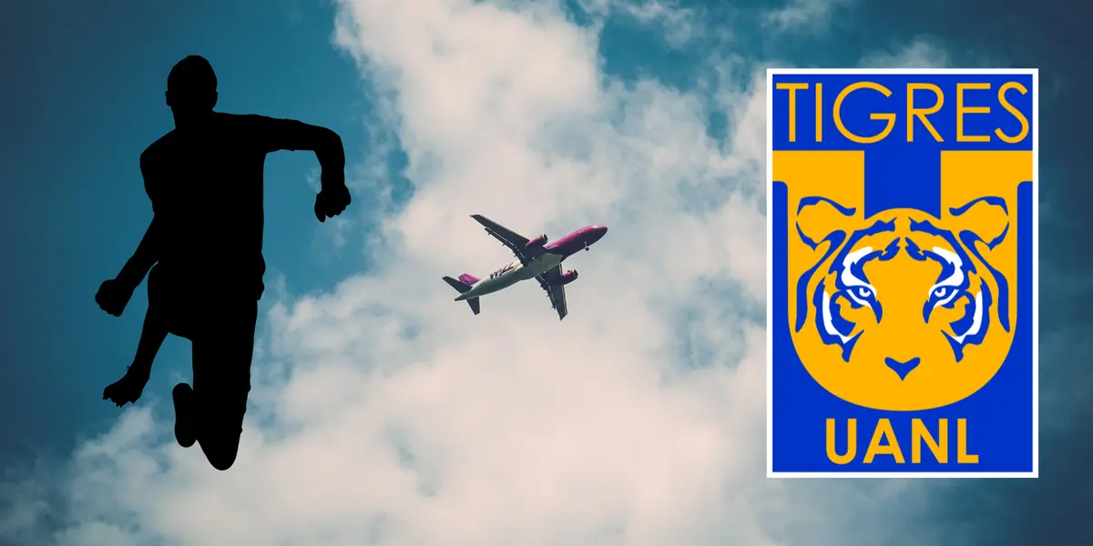 Fondo tomado de Canva con escudo de Tigres al frente