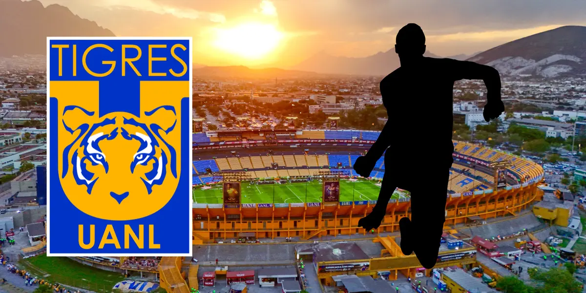 Fondo tomado de Tigres, con escudo de Tigres al frente