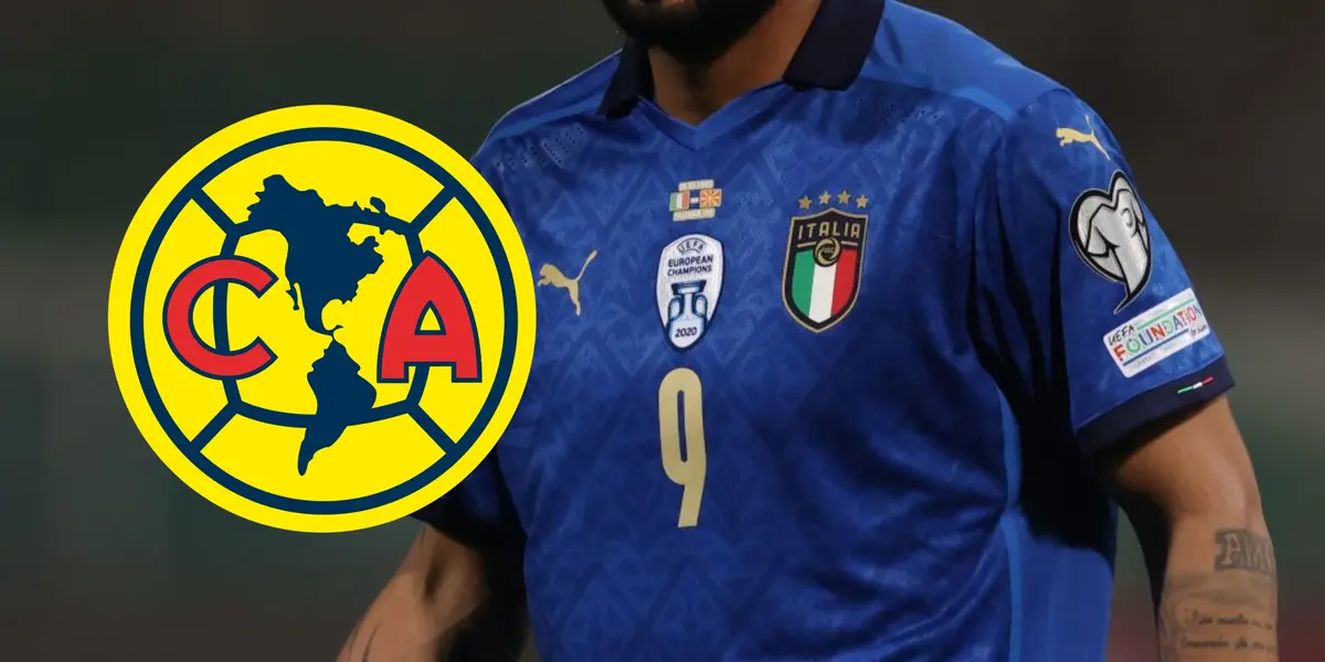 Futbolista de la Selección Italiana y escudo del América/Foto SNAI Sportnews.