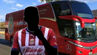 Futbolista incógnito de Chivas junto a camión / FOTO RÉCORD
