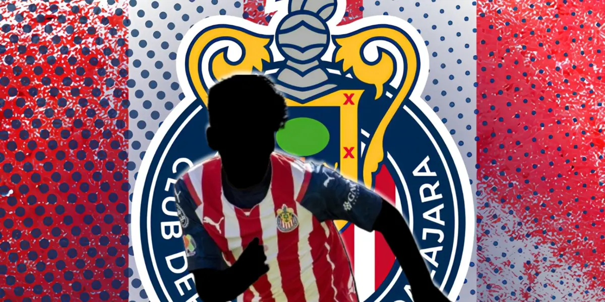 Futbolista incógnito de Chivas junto al escudo del Rebaño / FOTO FACEBOOK
