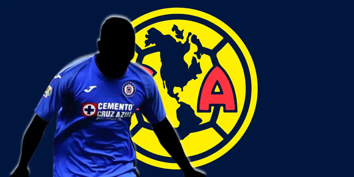 Futbolista incógnito de Cruz Azul junto al escudo del América / FOTO ESPN