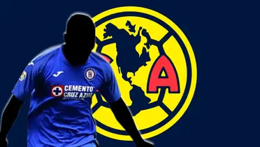 Futbolista incógnito de Cruz Azul junto al escudo del América / FOTO ESPN