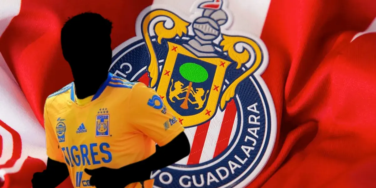 Futbolista incógnito de Tigres junto al jersey de Chivas / FOTO DEBATE