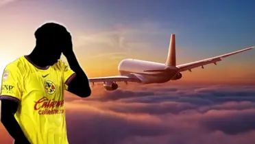 Futbolista incógnito del América junto a avión / FOTO TV AZTECA